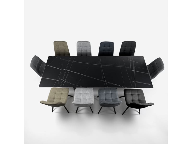 Table extensible en céramique et acier 160200240 x 91 mohill evo - effet marbre noir - Conforama D