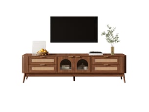 Meuble tv coloris bois foncé 180 cm <strong>WISHDOR</strong> <strong></strong>