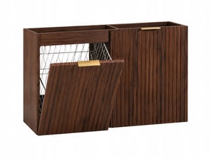 Ensemble de meubles bas flow noyer foncé 80 cm avec panier à linge