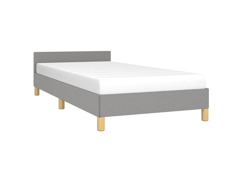 Lit simple- lit adulte -  cadre de lit sans matelas gris clair 80x200 cm tissu  - Conforama B