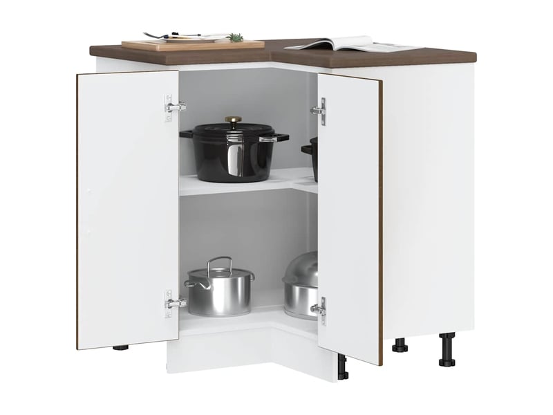 Armoire d'angle de cuisine porto chêne marron bois d'ingénierie - Conforama D