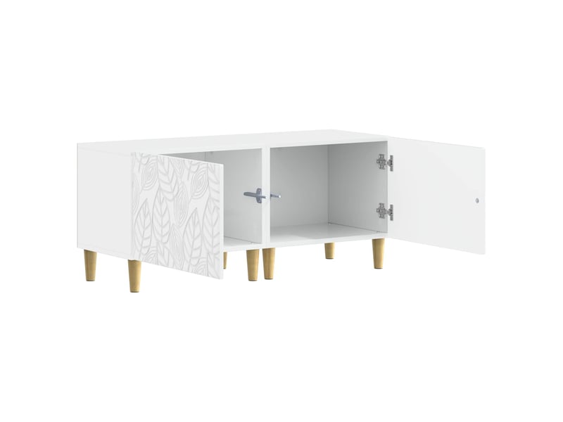  Meuble tv - banc tv - meuble de rangement blanc brillant bois d'ingénierie  - Conforama C