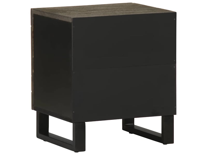 Lot de 2 tables de chevet - cabinet de chevet - table de nuit noir 40x33x46 cm bois de manguier solide - Conforama E