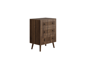 Commode 3 tiroir(s) HAVRYA coloris bois foncé largeur 60 cm