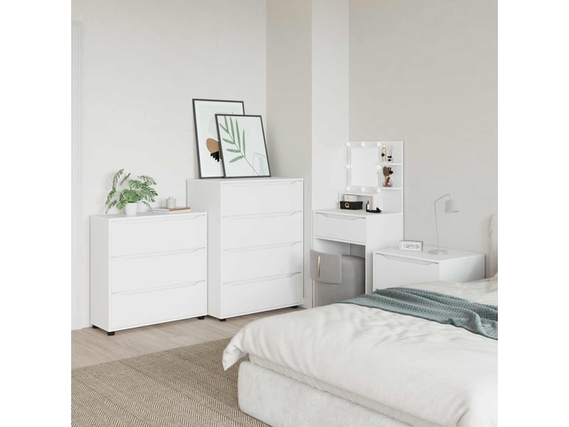  Armoire de rangement, commode de rangement 80 x 31 x 81 cm bois d'ingénierie blanc  - Conforama D