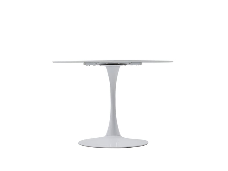  Table à manger ronde moderne 110 cm - 4 à 6 personnes- scandinave - mdf - blanc  - Conforama D