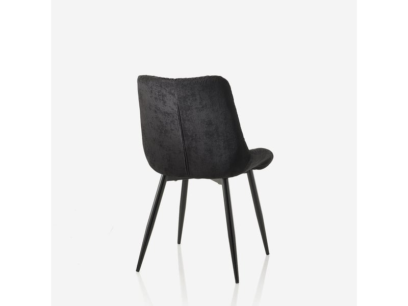  Lot de 4 chaises rembourrées en velours pour salle à manger flora - noir  - Conforama D