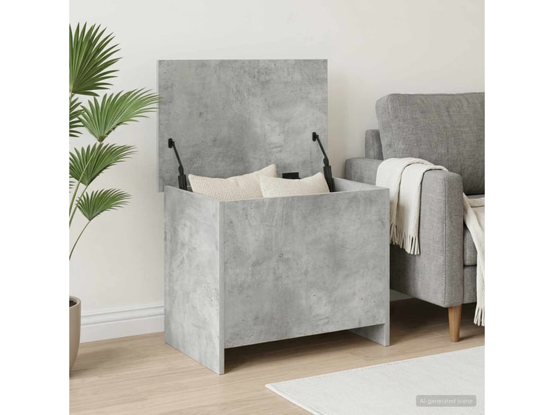  Coffre de rangement avec stockage gris béton 60x40x50 cm  - Conforama B