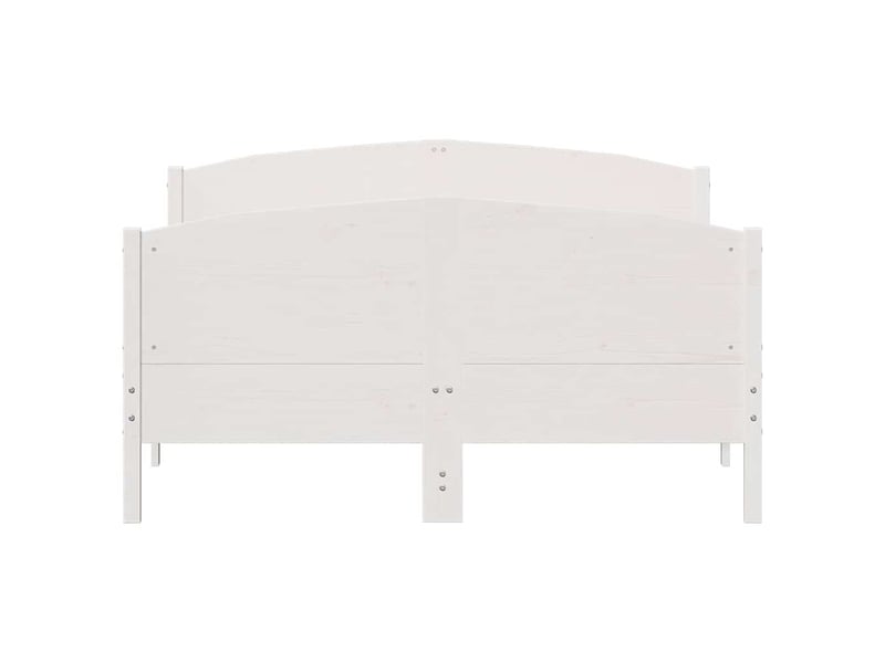  Lit double- lit adulte -  cadre de lit sans matelas blanc 150x200 cm bois de pin massif  - Conforama C