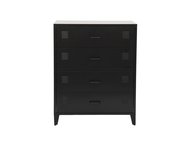  Commode industrielle acier 4 tiroirs noir - soho  - Conforama B