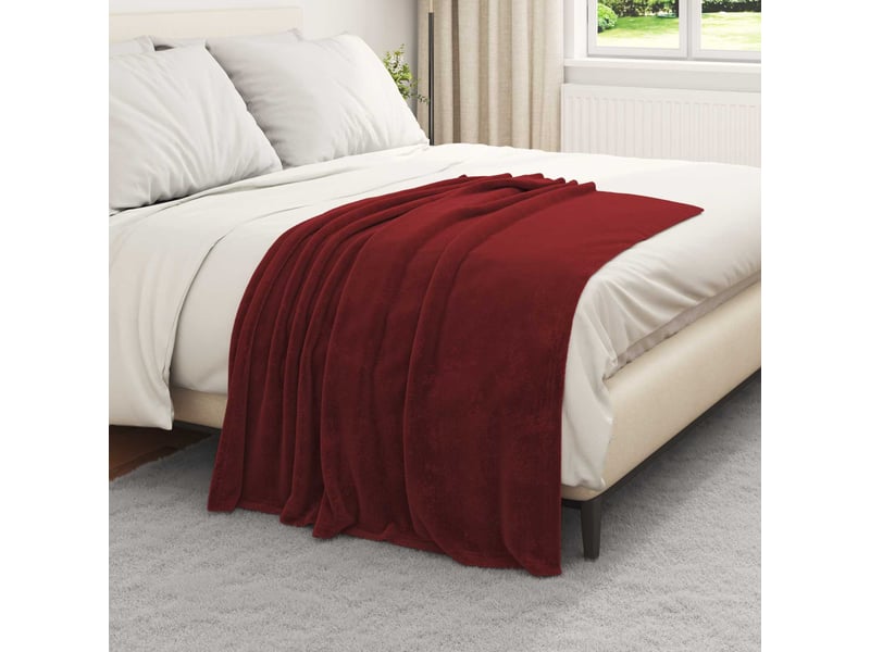 Plaid canapé bordeaux 130x150 cm 0.51 kg polaire - Conforama C