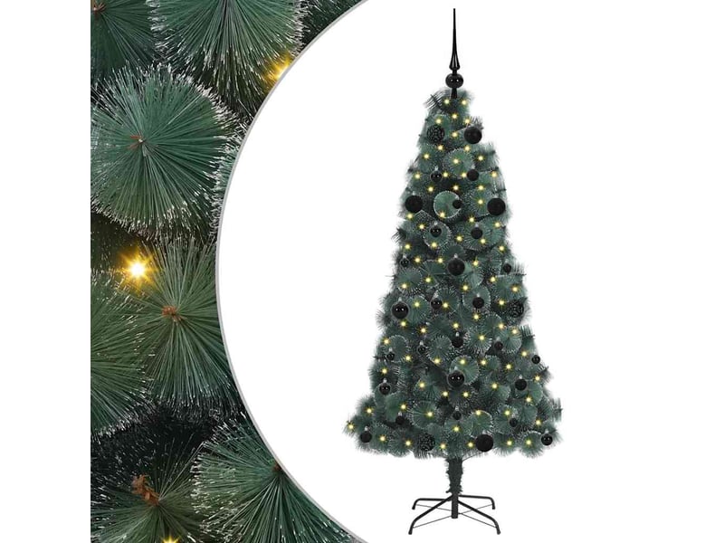  Sapin de noël, arbre de noël artificiel pré-éclairé avec ensemble de boules shl5384  - Conforama A