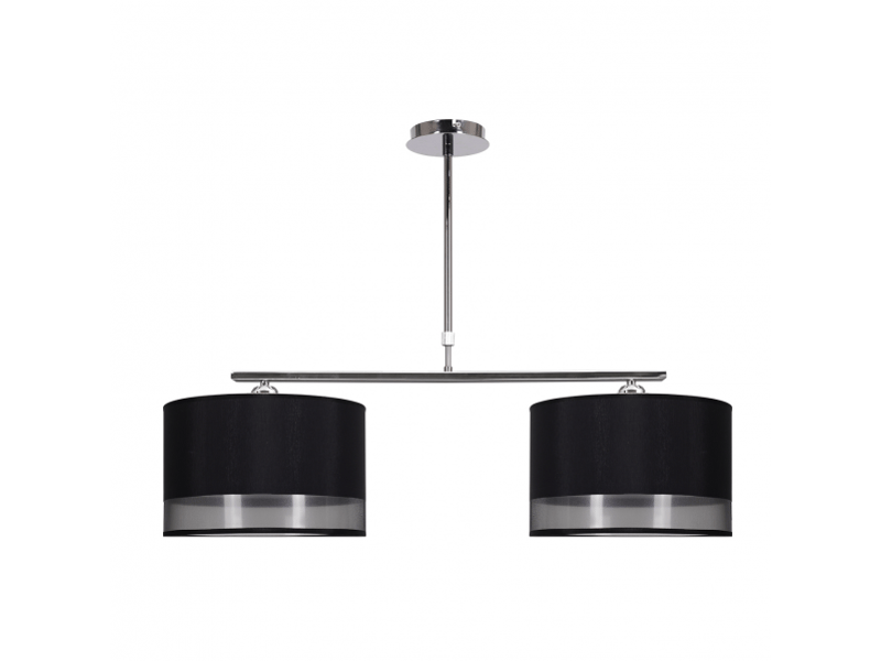  Lampe de plafond fabrilamp menorca chroménoir 2 x e27 hauteur réglable 16-65 cm 85x25 cm 049952009 - Conforama A