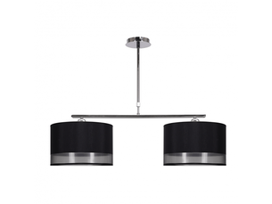 Lampe de plafond fabrilamp menorca chroménoir 2 x e27 hauteur réglable 16-65 cm 85x25 cm