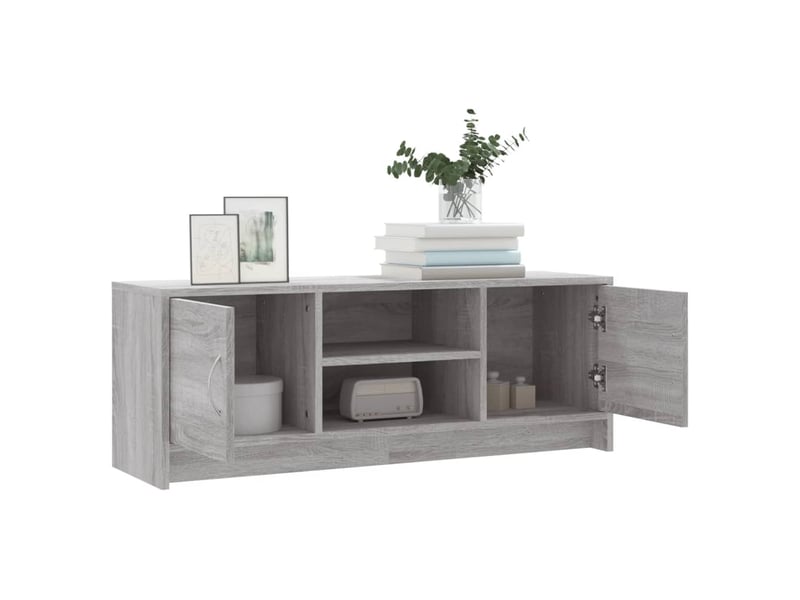  Meuble tv - banc tv - meuble de rangement sonoma gris 102x30x37,5 cm bois d'ingénierie  - Conforama D