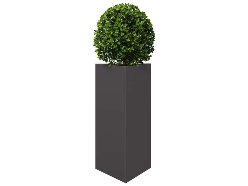  Jardinière - bac à fleurss 2 pcs noir triangulaire 40x34,5x75 cm acier  - Conforama D