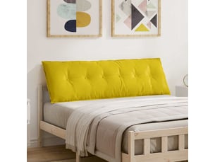 Coussin de dos, coussin de dossier jaune 160 x 50 cm tissu en velours côtelé cf54755