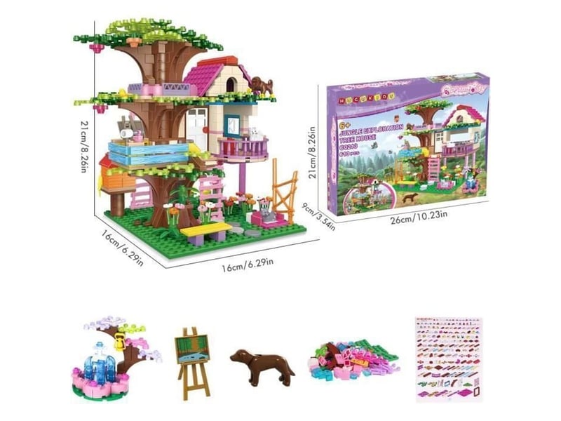  Jeu de construction cabane dans les arbres 613 pieces stem avec led  - Conforama D