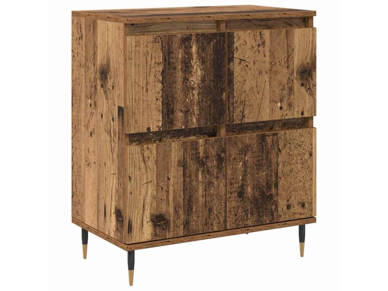  Lot de 3 cabinets de rangement rectangulaires modernes 60 x 35 x 70 cm grand espace de stockage finition épurée en bois ancien 02_0056037  - Conforama B