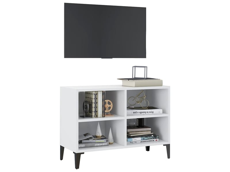  Meuble tv banc tv avec pieds en métal blanc 69,5x30x50 cm  - Conforama C