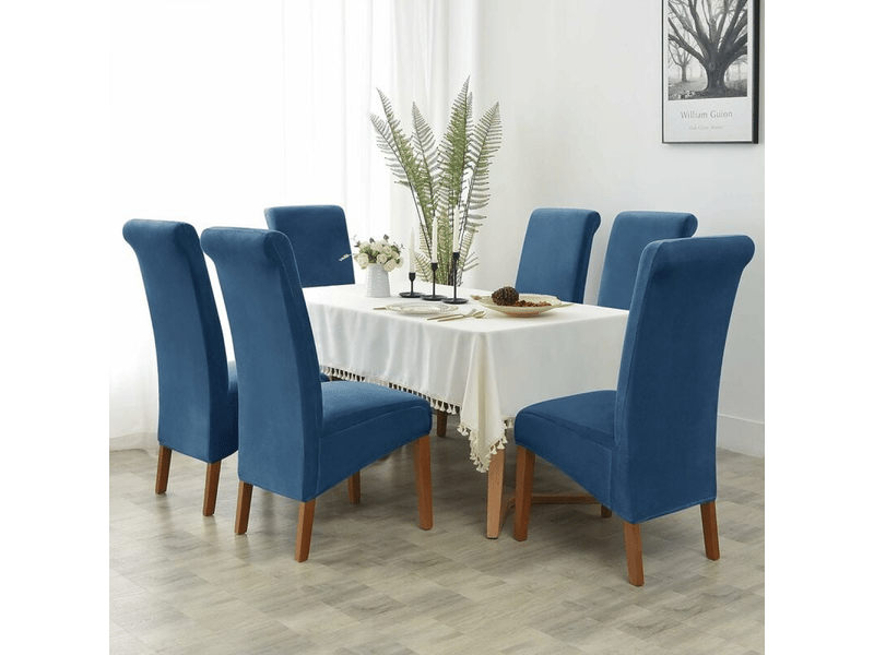  Housses de chaises de restaurant, douces et élastiques, adaptées aux grandes chaises de salle à manger, amovibles et lavables, lot de 2, blanches XLH-ZLS-009322ZLS - Conforama B