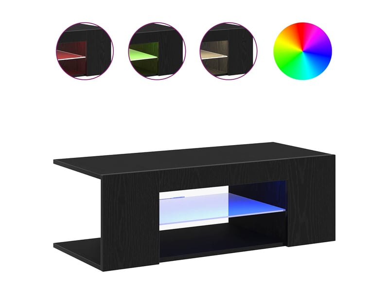 Meuble tv - banc tv - meuble de rangement 90 x 39 x 30 cm chêne noir bois d'ingénierie - Conforama D