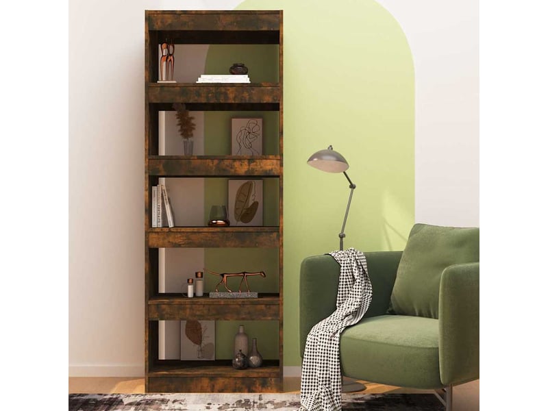 Bibliothèque, étagère de rangement chêne fumé bois d'ingénierie shl6584  - Conforama C