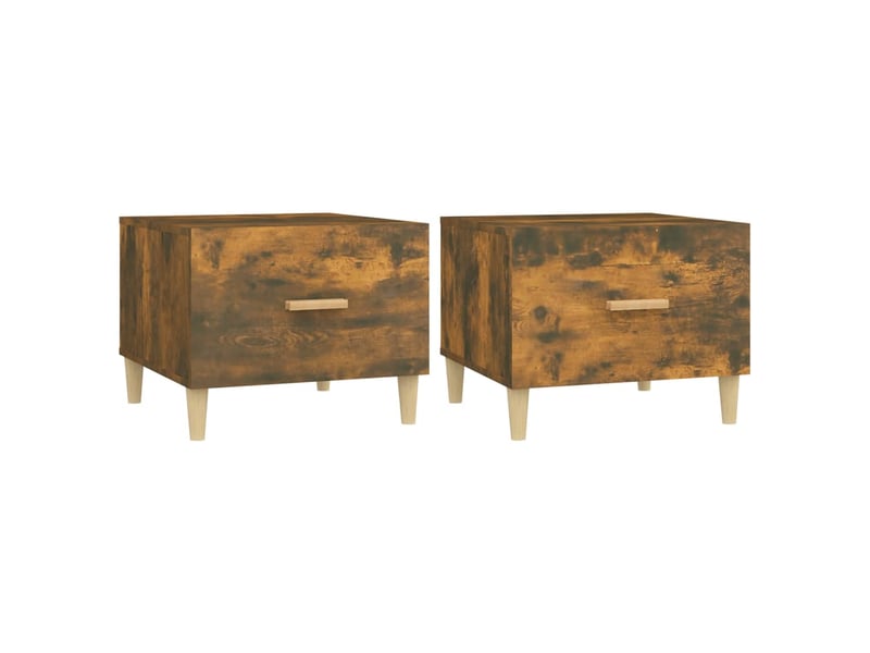  Tables basses 2 pcs, table d'appoint, table de salon  chêne fumé 50x50x40 cm bois d'ingénierie cf39883  - Conforama A