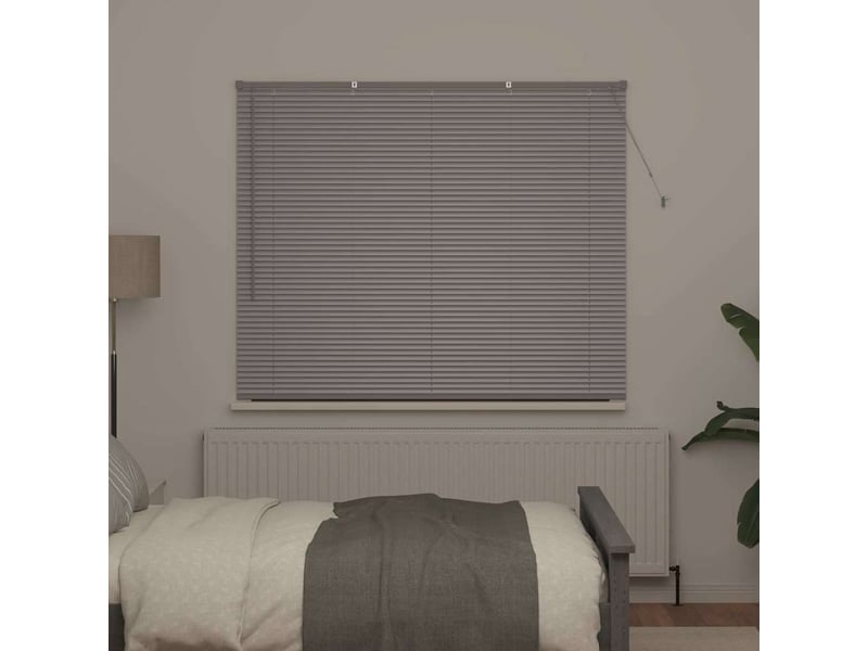 Store vénitien, store de fenêtre argenté 130 x 155 cm 25 mm aluminium cf47549 - Conforama C
