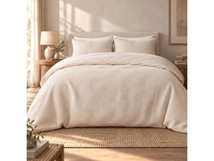 Housse de couette 260 x 240 cm 100% coton nid d’abeille uni olya pampa