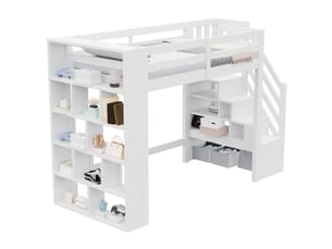 Lit mezzanine 90x200 cm <strong></strong>  <strong>evarich</strong> coloris blanc