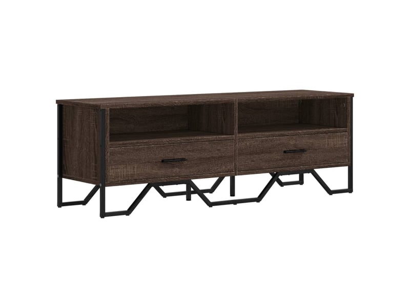  Meuble tv - banc tv - meuble de rangement chêne marron 122x34x41 cm bois d'ingénierie  - Conforama A