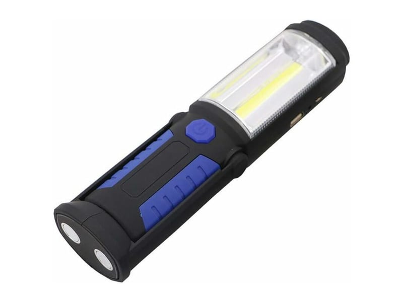  Lampe torche de travail cob led magnétique lampe de travail pour voiture, garage, mécanique, maison lampe torche rechargeable pour extérieur batterie  - Conforama D
