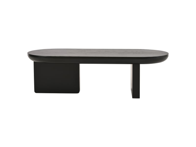 Table basse ovale noire en mdf – design moderne minimaliste pour salon, peinture en spray - Conforama E