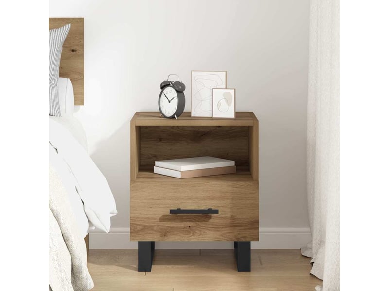 Table de chevet - cabinet de chevet - table de nuit chêne artisanal 40 x 35 x 47,5 cm - Conforama C