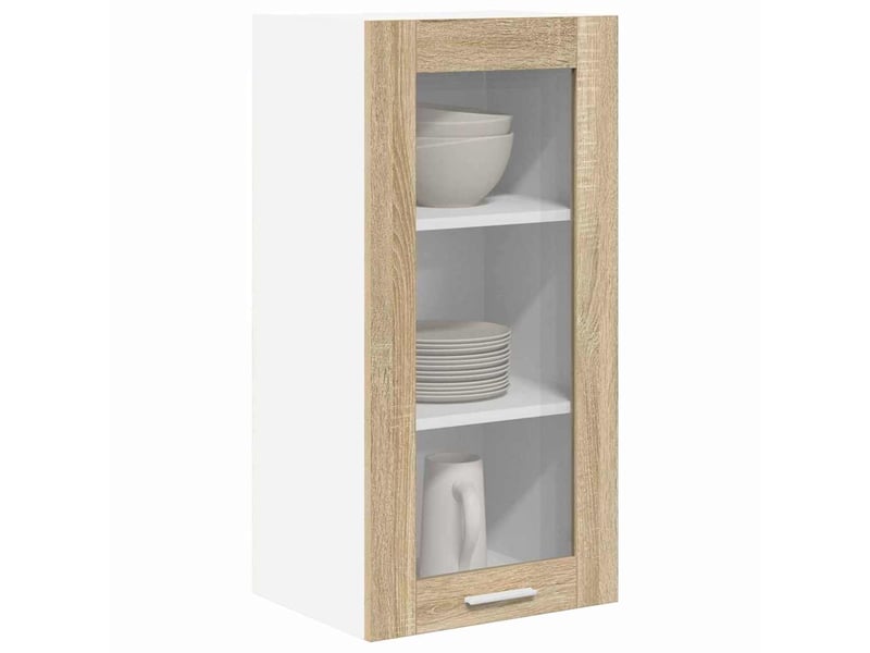 Meuble de rangement cuisine, armoire suspendue 2 pcs chêne sonoma bois d'ingénierie shl383  - Conforama C