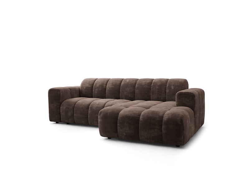 Canapé d'angle tisi, tissu chenille marron  - Conforama A