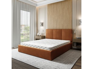 Lit coffre 200x200 cm <strong>MASSENO</strong>  <strong></strong> coloris cuivré