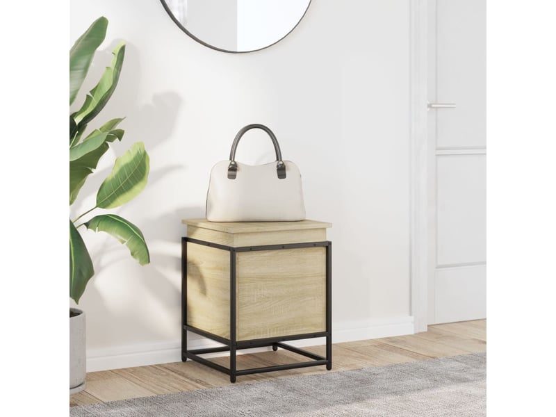 Boîte de rangement, coffre de rangement avec couvercle chêne sonoma bois ingénierie shl433 - Conforama C