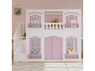 Lit superposé 90x200 cm <strong></strong> <strong>CozyNest</strong> coloris bicolore