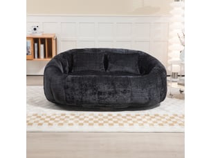 Canapé droit fixe <strong>MERAX</strong> <strong>canapé noir</strong> 2 places Tissu noir