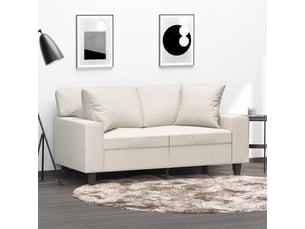 Lot de 2 coussins décoratifs crème 40x40 cm similicuir cf60860