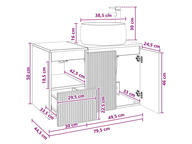  Ensemble de mobilier de salle de bain 2 pc blanc brillant cf64006  - Conforama E