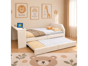 Lit simple 90x200 cm <strong>MODERNLUXE</strong> <strong></strong> coloris beige