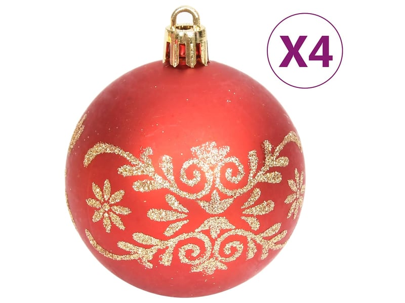  Ensemble de boules de noël 70 pcs doré et rouge  - Conforama D