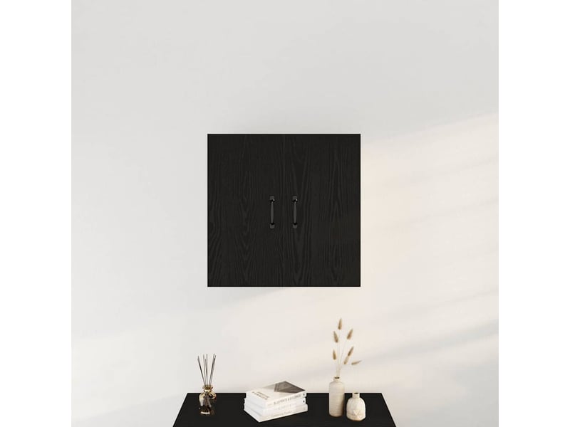  Armoire murale salon, meuble de rangement en chêne noir 60 x 31 x 60 cm bois d'ingénierie  - Conforama C