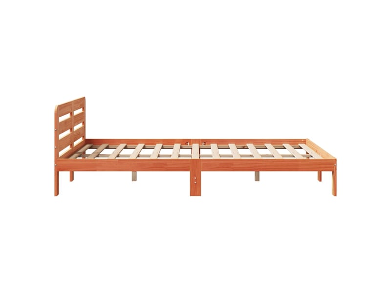  Lit double- lit adulte -  cadre de lit sans matelas  marron 135x190cm bois pin massif  - Conforama D