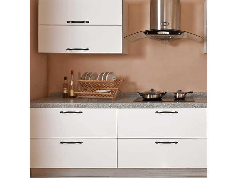  4 pièces de tirants pour portes d'armoire, tirants pour meubles de cuisine noirs, tirants et boutons avec vis  - Conforama C