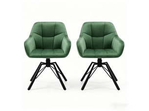 Lot de 2 chaises de salle à manger pivotantes,velours,vert foncé