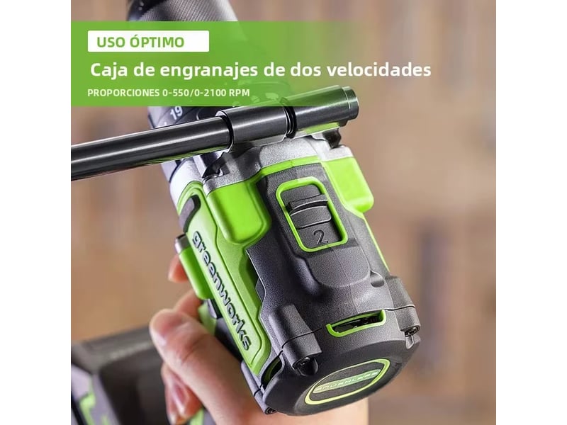 Perceuse-visseuse sans fil greenworks – 24 v, mandrin métallique 12 pouce, course de 800 pouces, 21 positions d'embrayage, batterie incluse - Conforama D